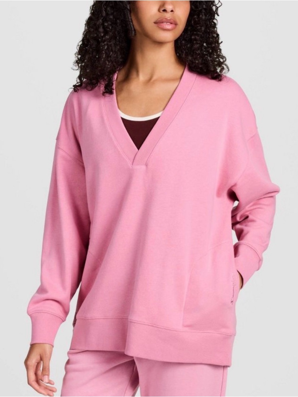 Champion Gameday Deep V Tunic Pullover Sweatshirt